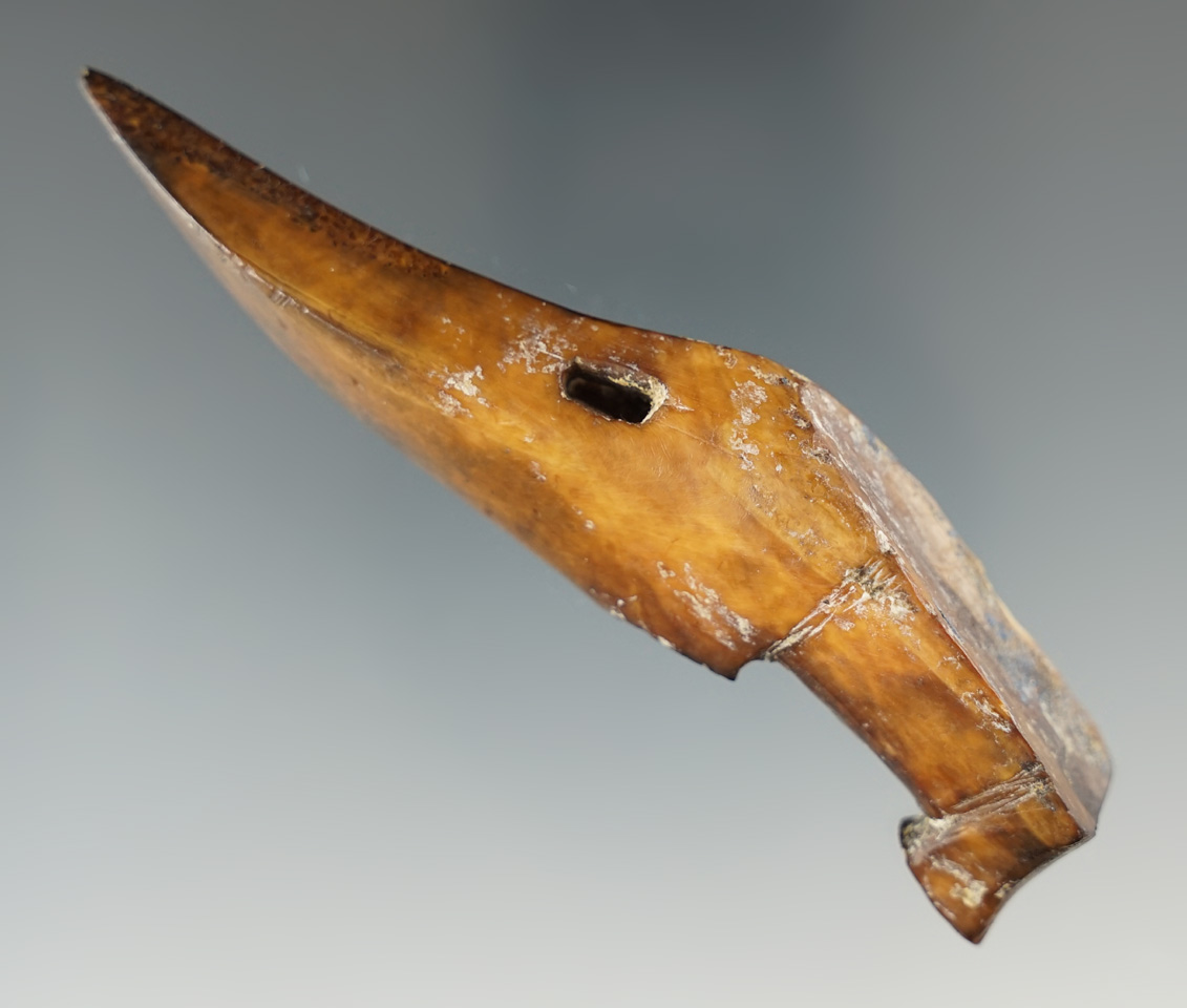3 7/8" Inuit ivory meat hook that is nicely crafted from Alaska.