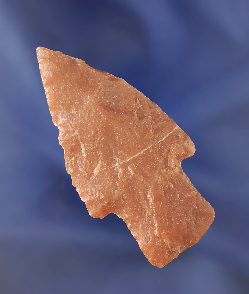 Nicely styled 2 7/16" Novaculite Stemmed Dart point or Knife found in Arkansas.  Ex. Townsend.