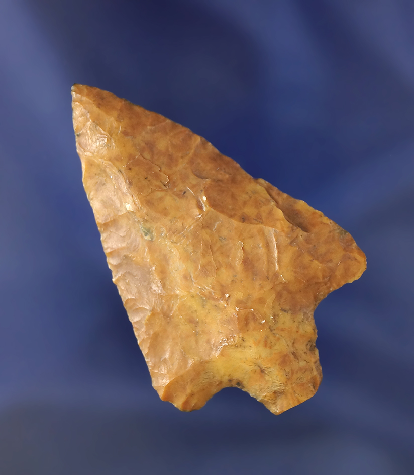 2 3/8" nicely patinated Florida arrowhead made from colorful material.