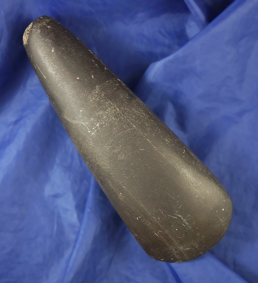 Large! 6 3/4" brown slate Celt with a tapered Pole found in Kentucky.