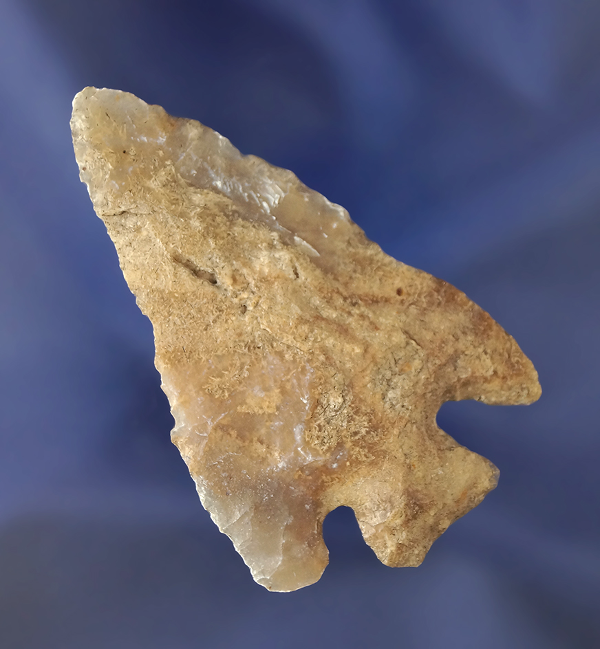 Thin and well patinated 2 11/16" highly translucent chalcedony knife found in South Dakota.