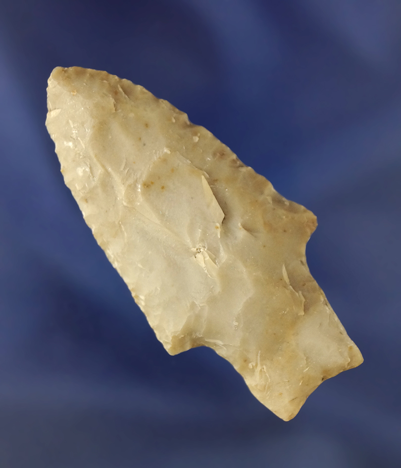 Excellent flaking and style on this 2 1/2" Uvalde point found in Texas. Ex. Helen DeMoss collection.