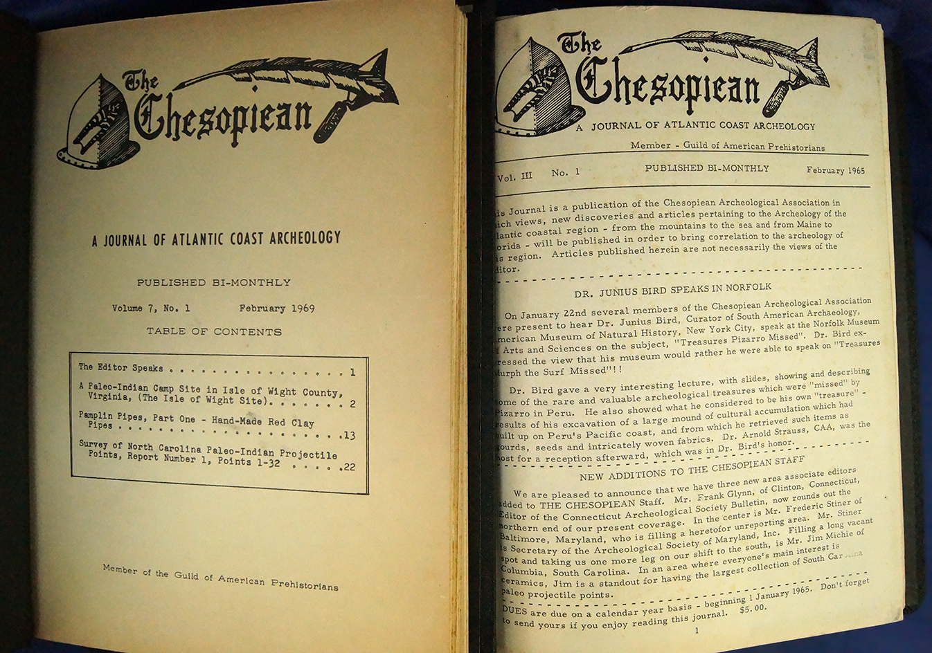 2 volumes of Quarterly Bulletins from the Archaeological Society of Virginia.