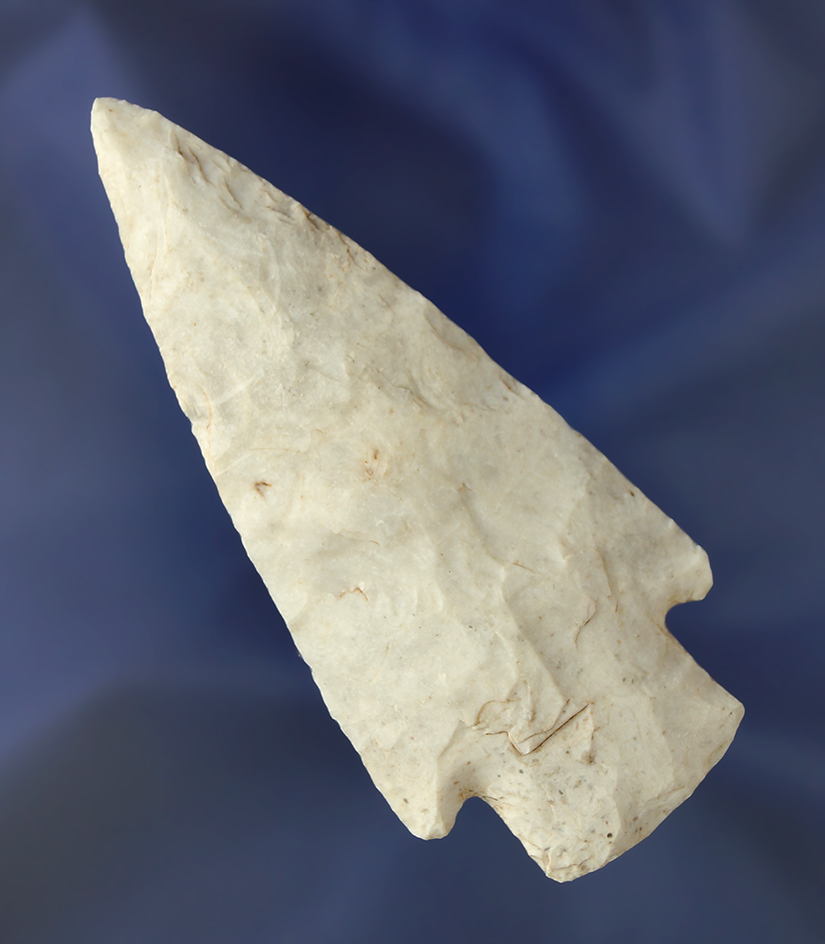 Excellent style in flaking on this well patinated 3 11/16" Hardin point found in Illinois.