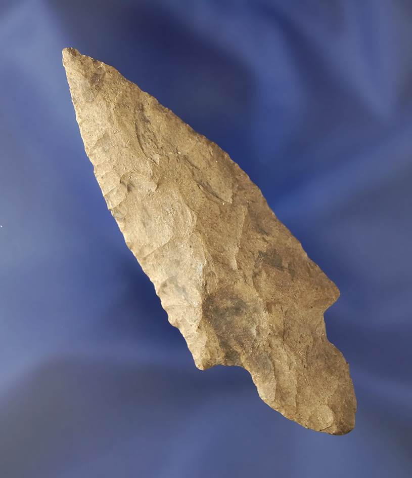 3 9/16" Dover Flint Turkeytail found in Benton Co.,  Tennessee that is exceptionally well flaked.