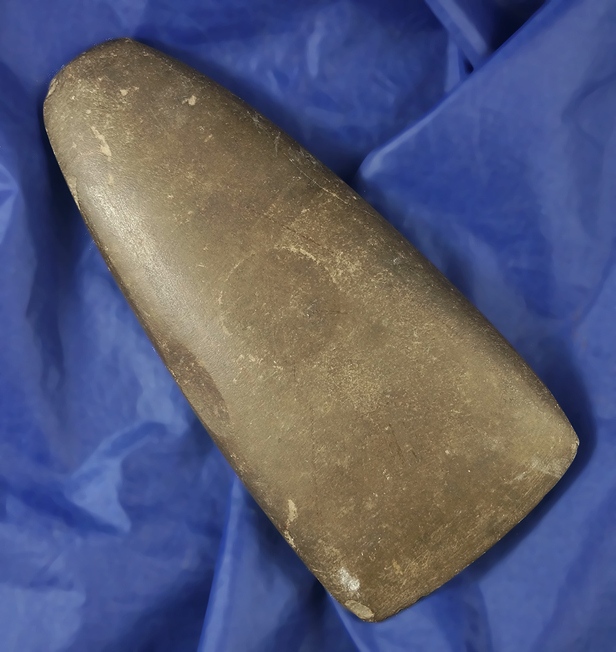 Nicely styled, heavily polished and well patinated! Large 6 5/16" Celt - Washington Co.,  Ohio.