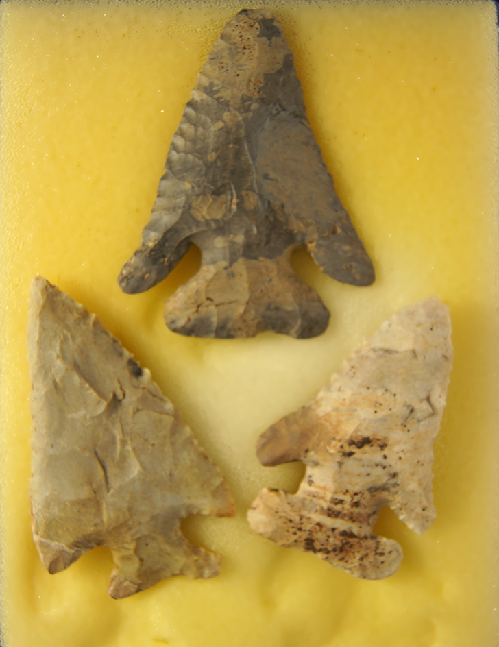 Set of 3 restored Midwestern Thebes Knives. Largest is 3 1/8".