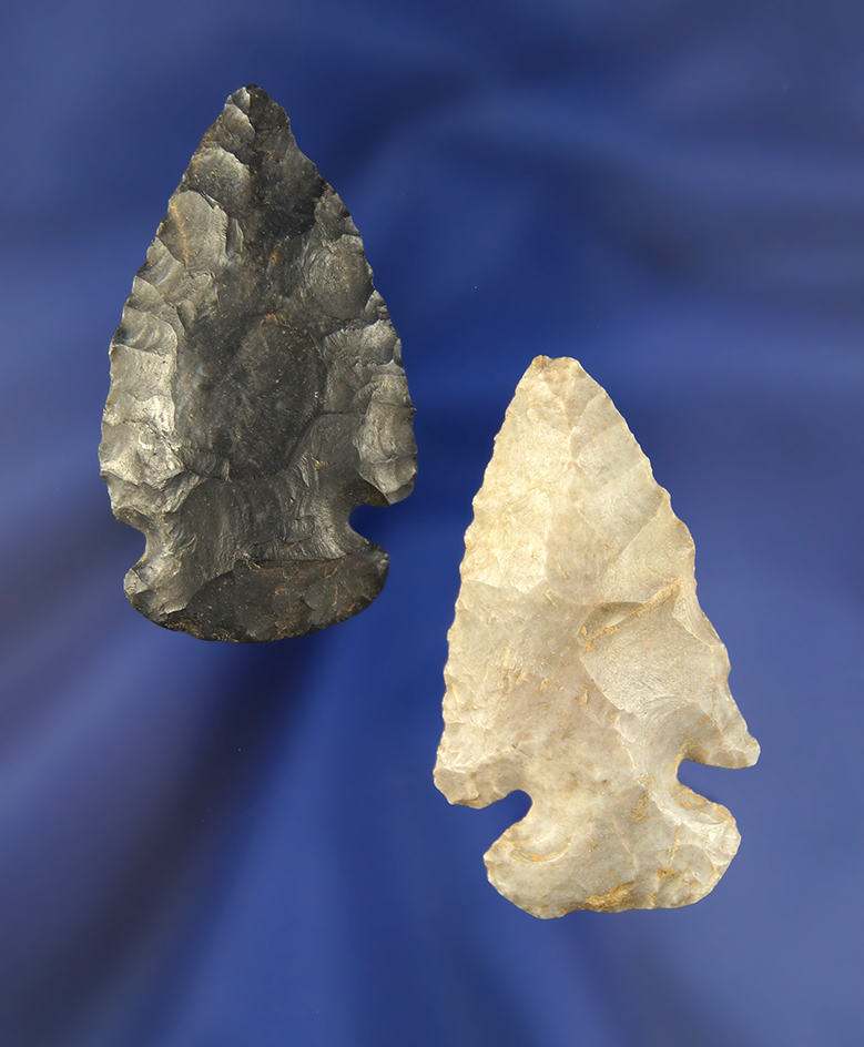 Pair of Dovetail points found in Ohio, largest is 1 15/16".