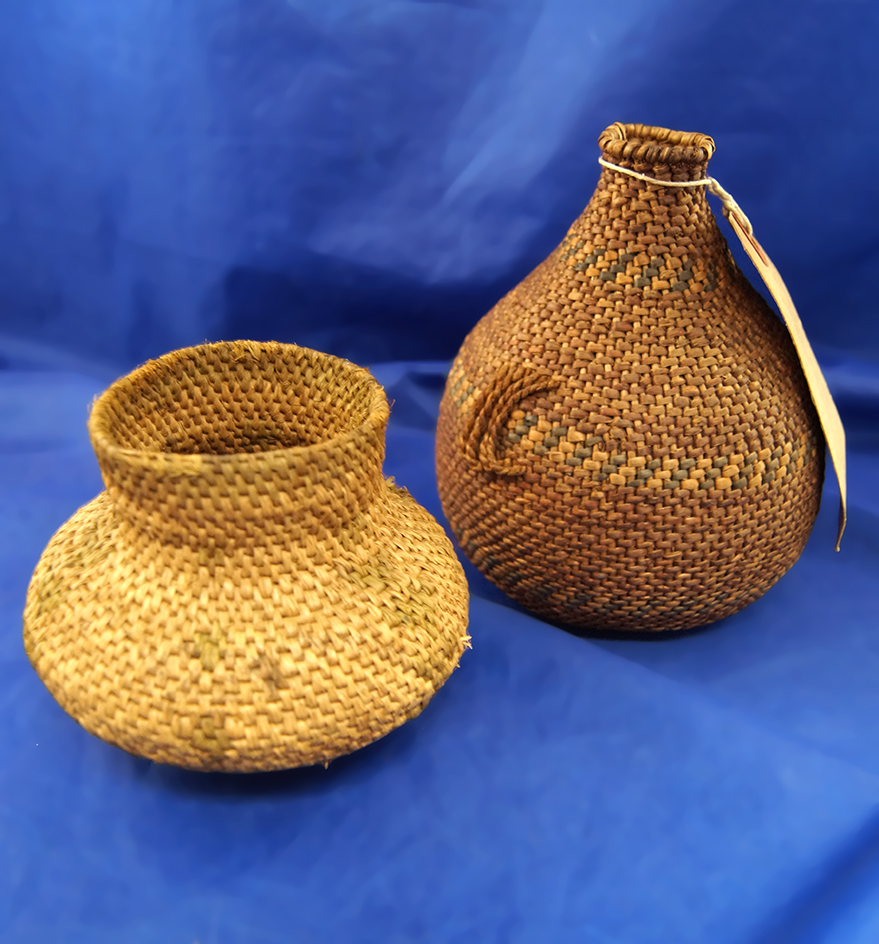 Pair of tightly woven Paiute Jars - largest is 5 1/4" Tall.
