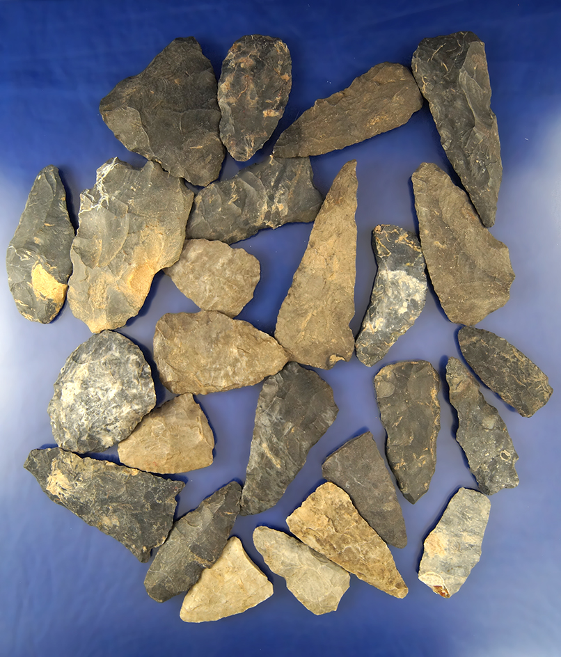 Group of 25 Flint Knives found near Fredericktown, Knox Co., Ohio.