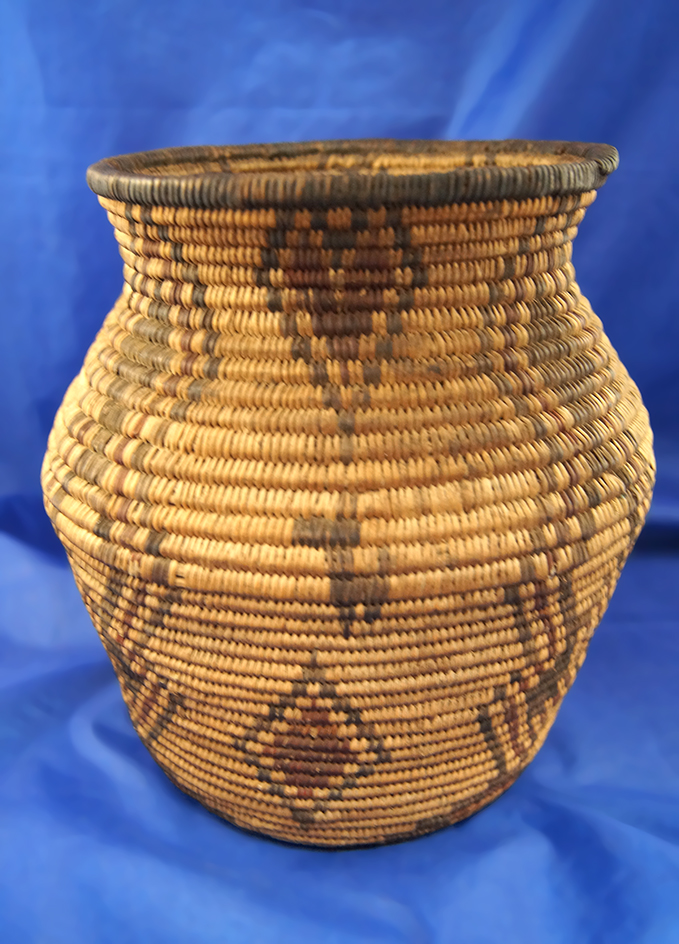 8" Tall nicely woven basket made in the 1940's - Yaqui Tribe.