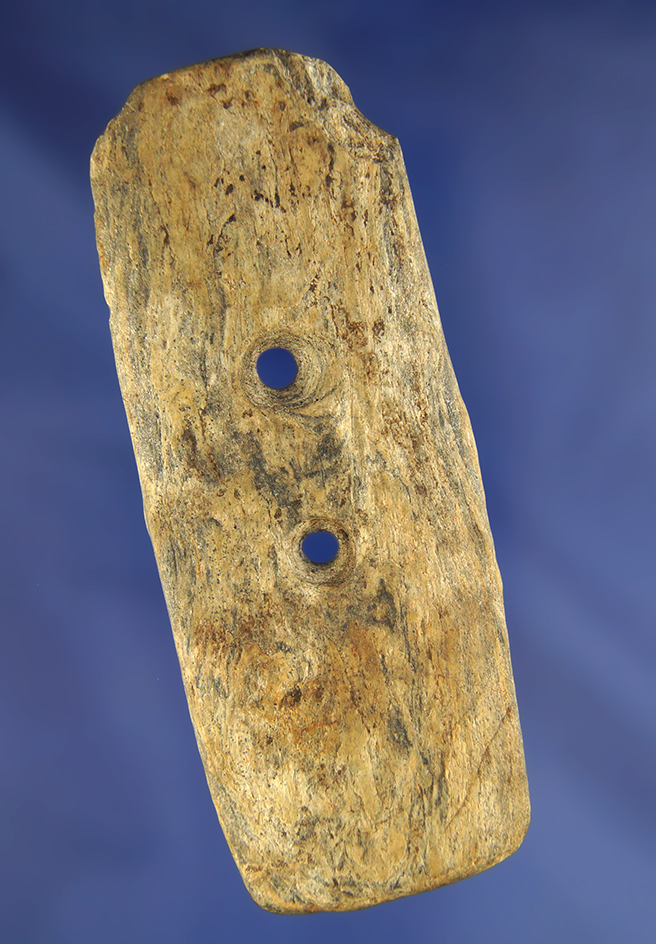 Unique, heavily weathered 4 1/8" Gorget found in Ohio.