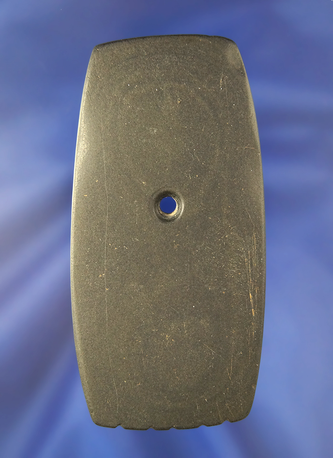 3 13/16" slate Pendant found in Union, Ohio with nice tallies on one end.