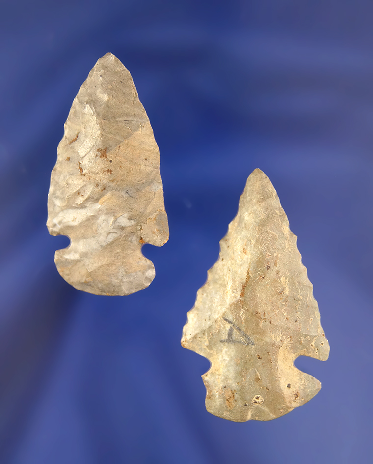 Pair of miniature Dovetails found in Ohio. Largest is 1 7/8".