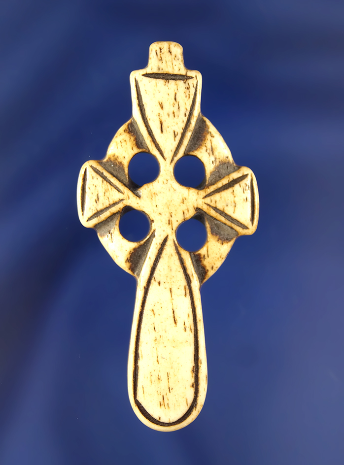 2 1/4" Tall Carved Bone Cross from Alaska.