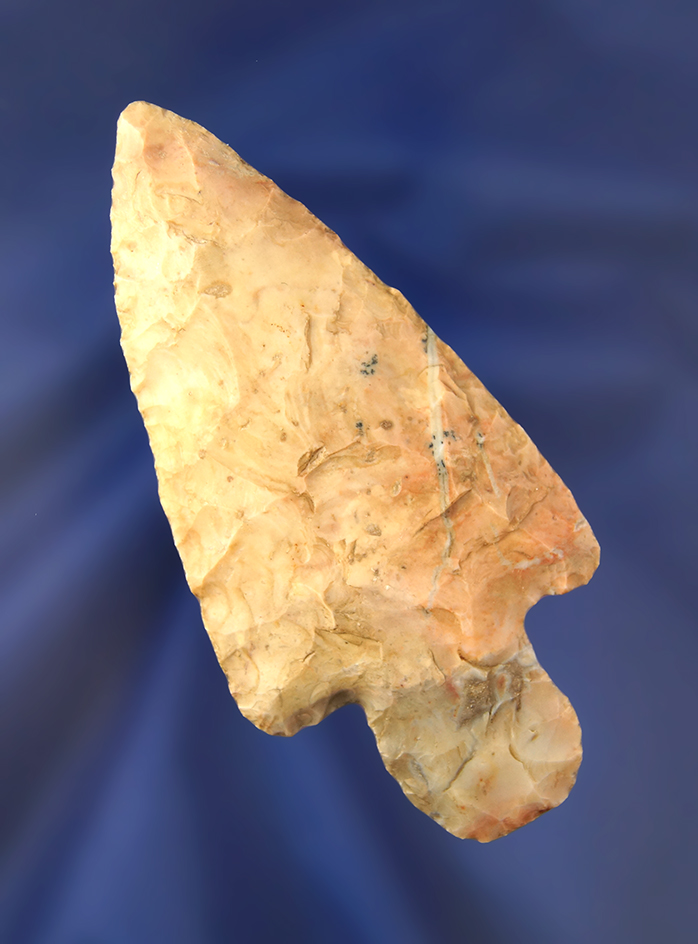 3 9/16" Classic Robbins Adena made from multi-colored Flint Ridge Flint - Crawford Co., Ohio.