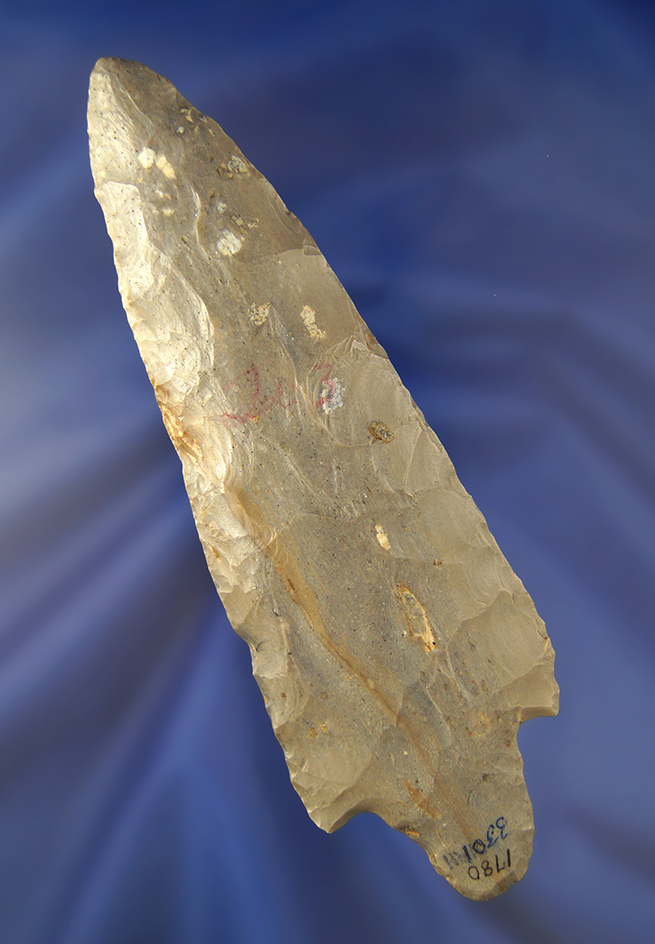 6 3/16" Adena Waubessa with minor tip re-chip found in southern Indiana. Jerry Dickey COA.