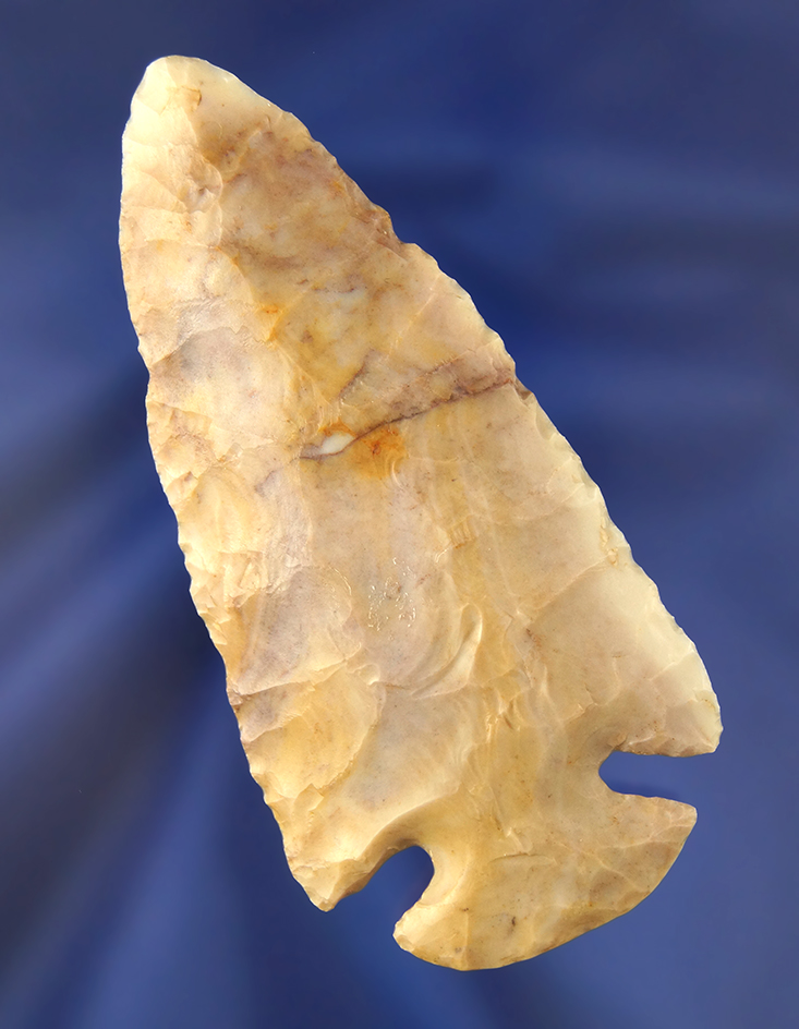 3 1/2" Dovetail - multi-colored Flint Ridge Flint and found in Pickaway Co., Ohio.  Bennett COA.