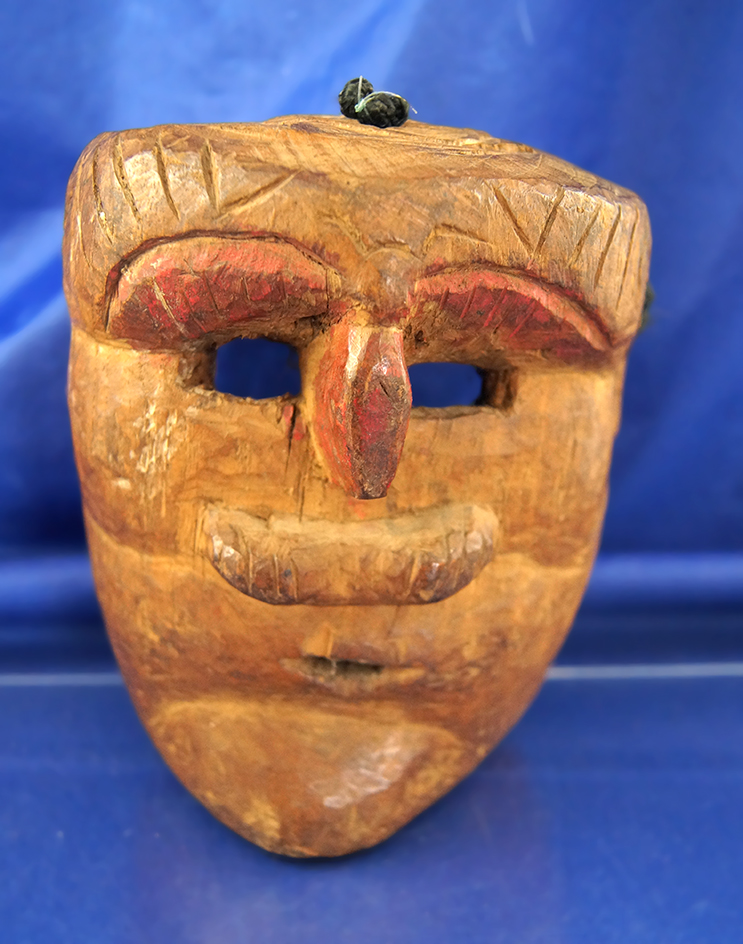 Vintage 5" Tall Handcarved Wooden Tribal Mask.