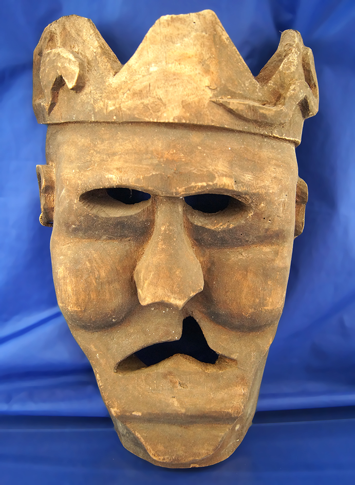 Very large vintage 13 1/2" Tall Handcarved Wooden Tribal Mask.