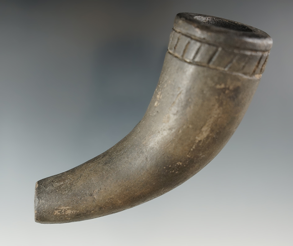 Pictured! 3 3/4" Long by 3 3/8" Tall clay pipe found in Ogdensburg, New York. Pictured.