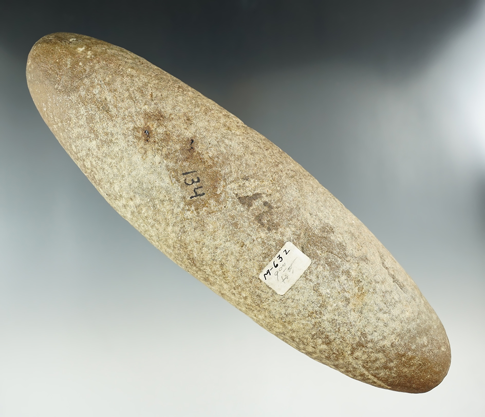 9" Roller Pestle found in Ross Co., Ohio. Ex. Don McBeth, Ex. Dennis Bowman, Ex. Kim Augur.