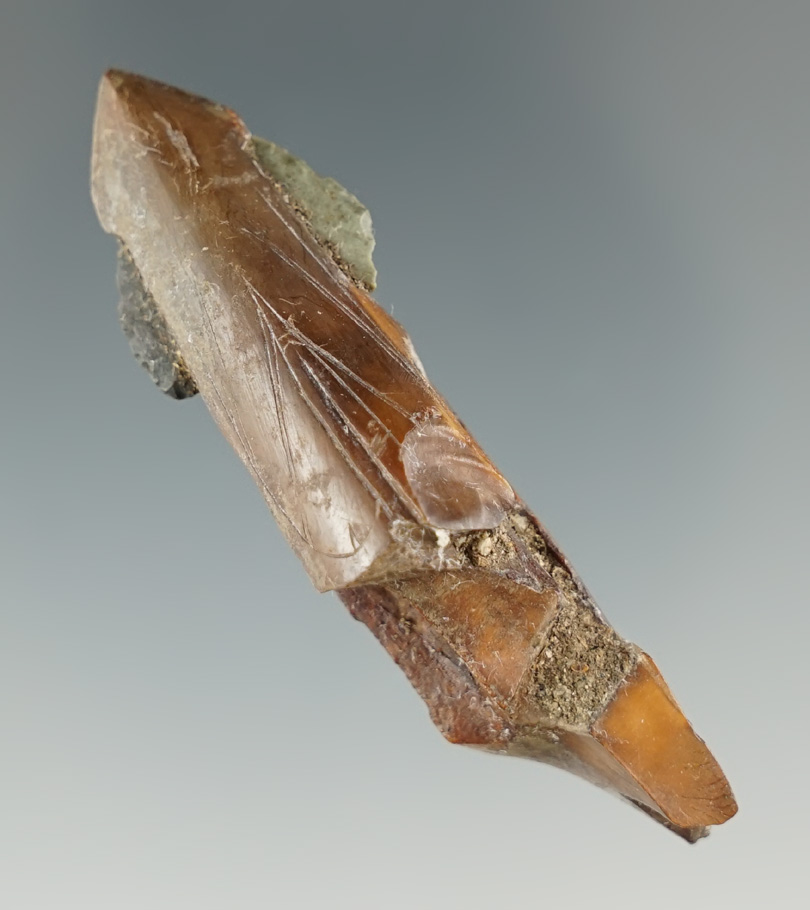 Rare style! 2 1/2" Inuit harpoon Toggle made from Ivory with incised line design. Alaska.