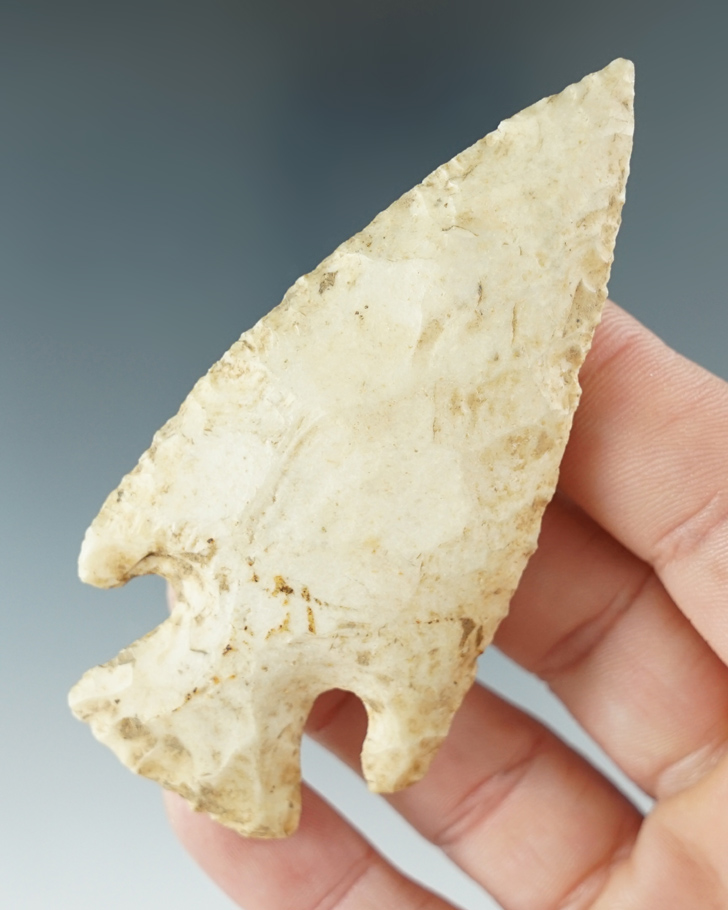 3 1/4" Stemmed Knife made from Burlington Chert, found in Missouri.