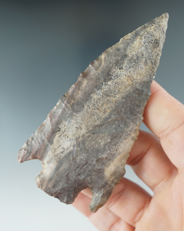 3 3/4" Smith made from multi-colored Chert, found in Wisconsin. Comes with a Rogers COA.