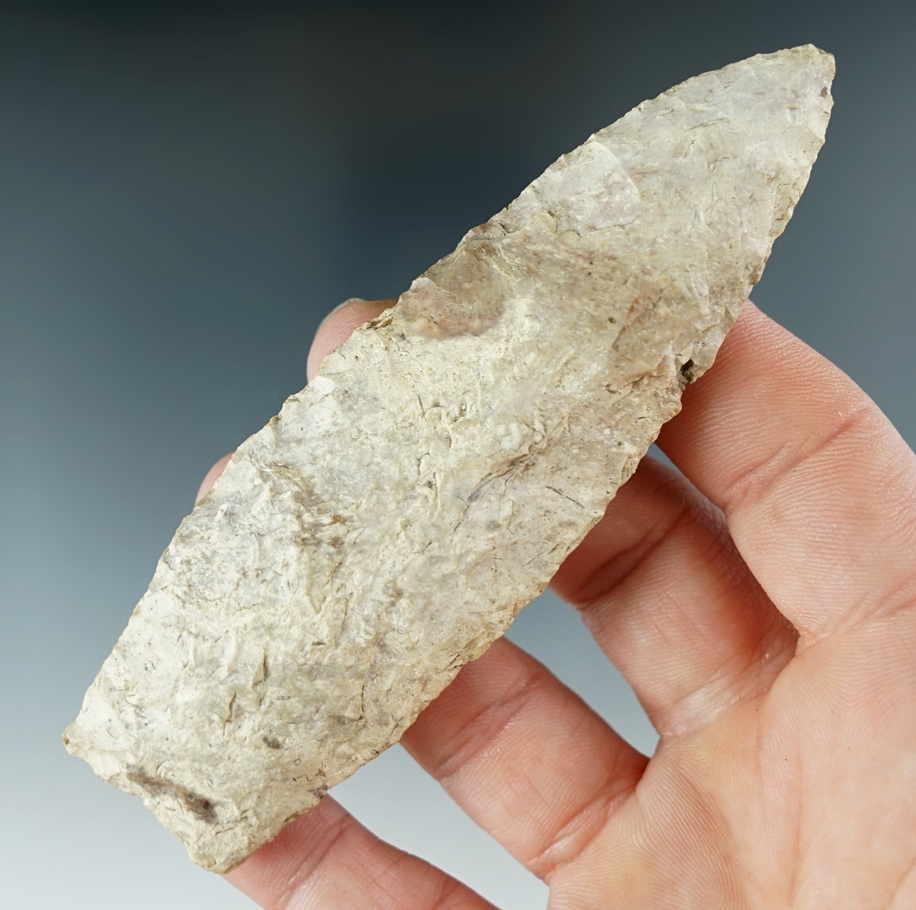 4 1/8" Agate Basin made from Fossil Chert, found in Hannibal, Missouri. Bennett COA.