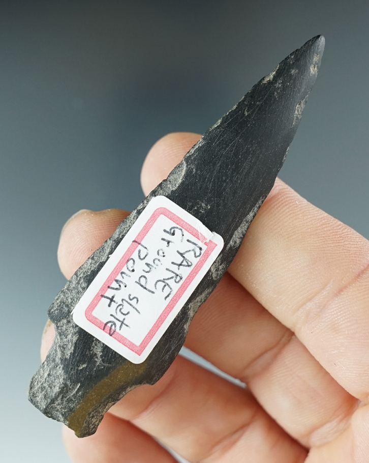 Well styled and nicely polished 3" Stemmed Point found by Powell in Medford, New Jersey.