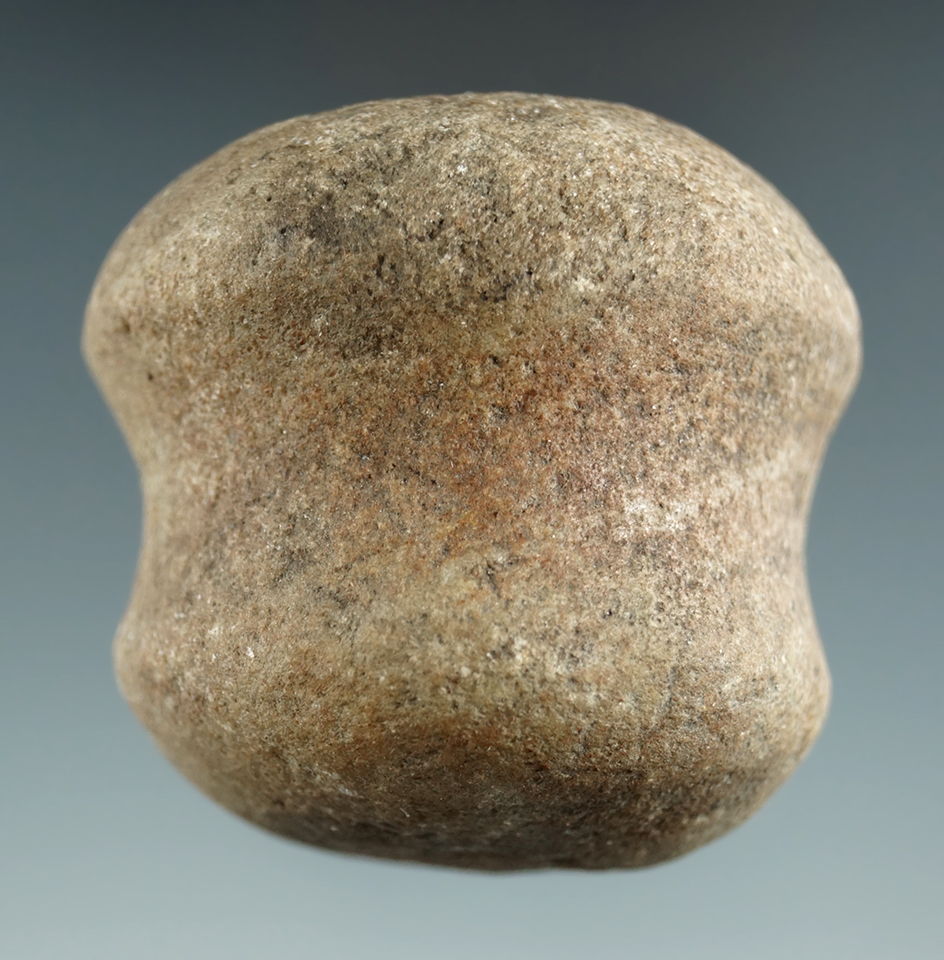 Classic style 2 1/8" long 3/4 Grooved Hammerstone found in Putnam Co., Ohio.