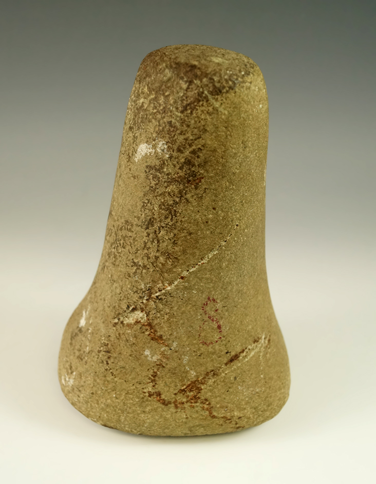 5 5/8" Heavily patinated and nicely styled Bell Pestle found in Ohio.