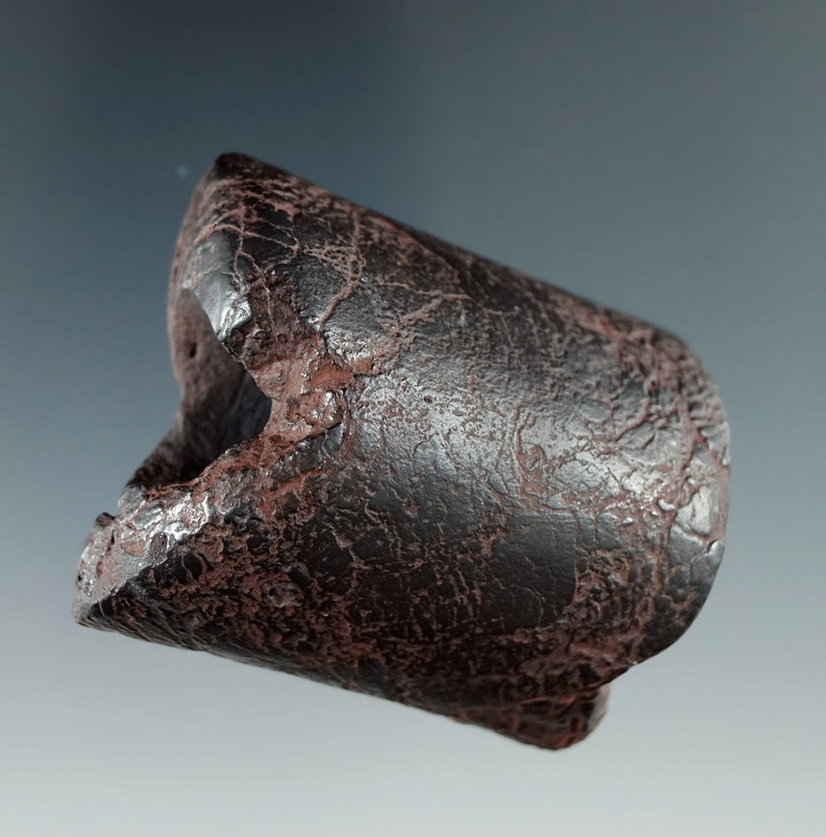 2" Long Hematite "D" Bannerstone found in Ohio that is very well patinated.