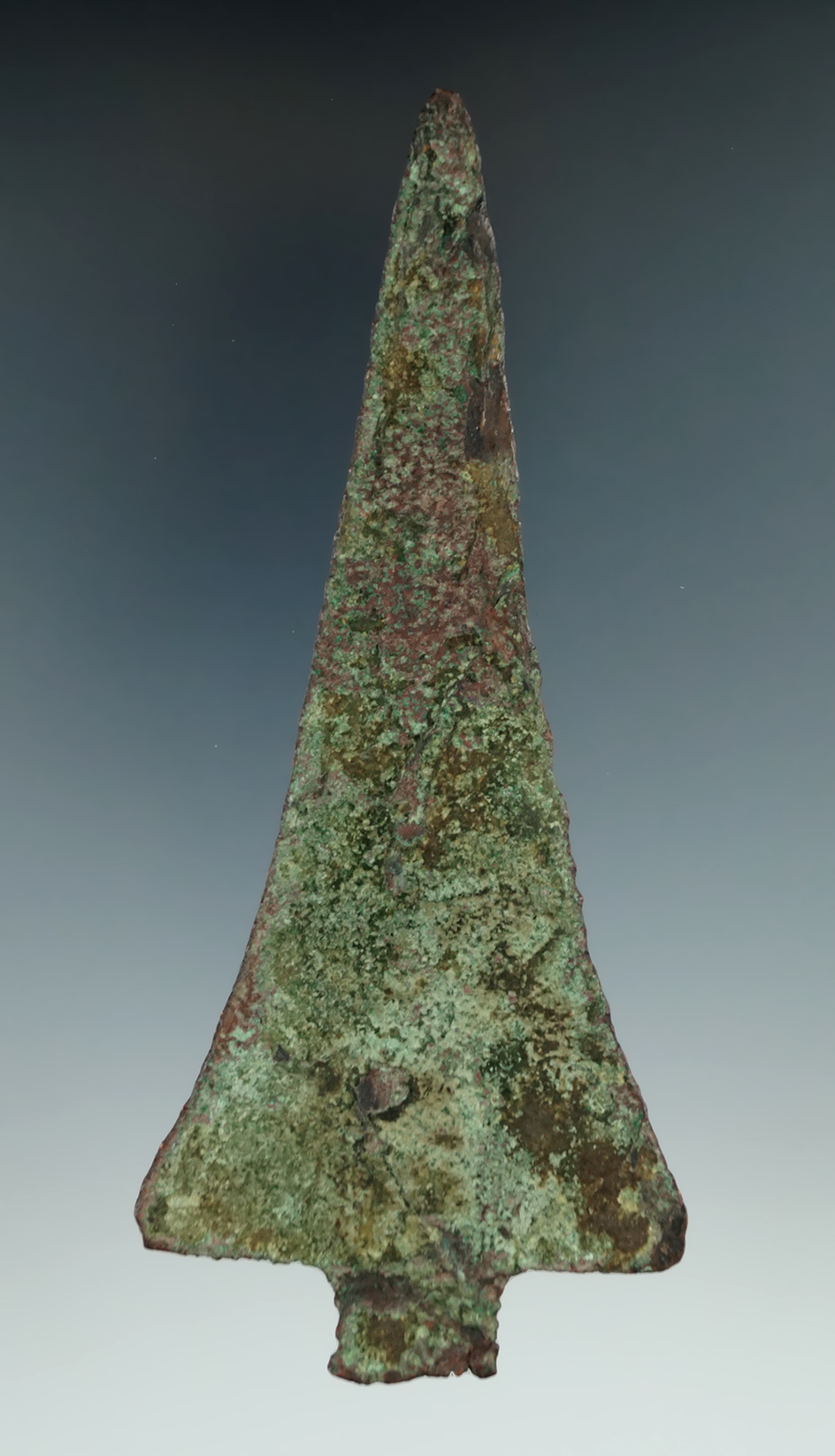 5 9/16" Hopewell Copper Spear found in Michigan.