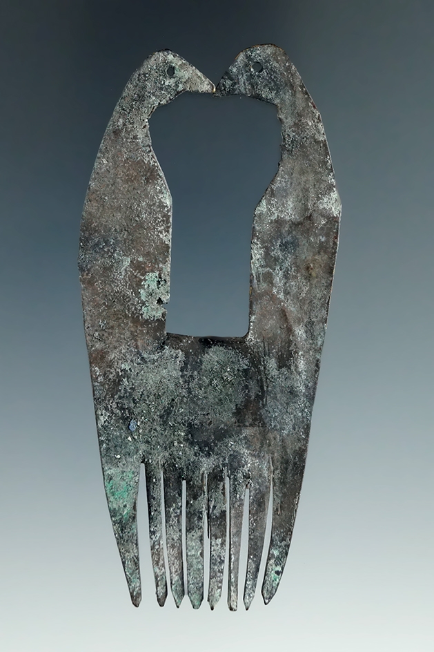 Bird Comb made from hammered metal that is nicely patinated found near Victor New York.