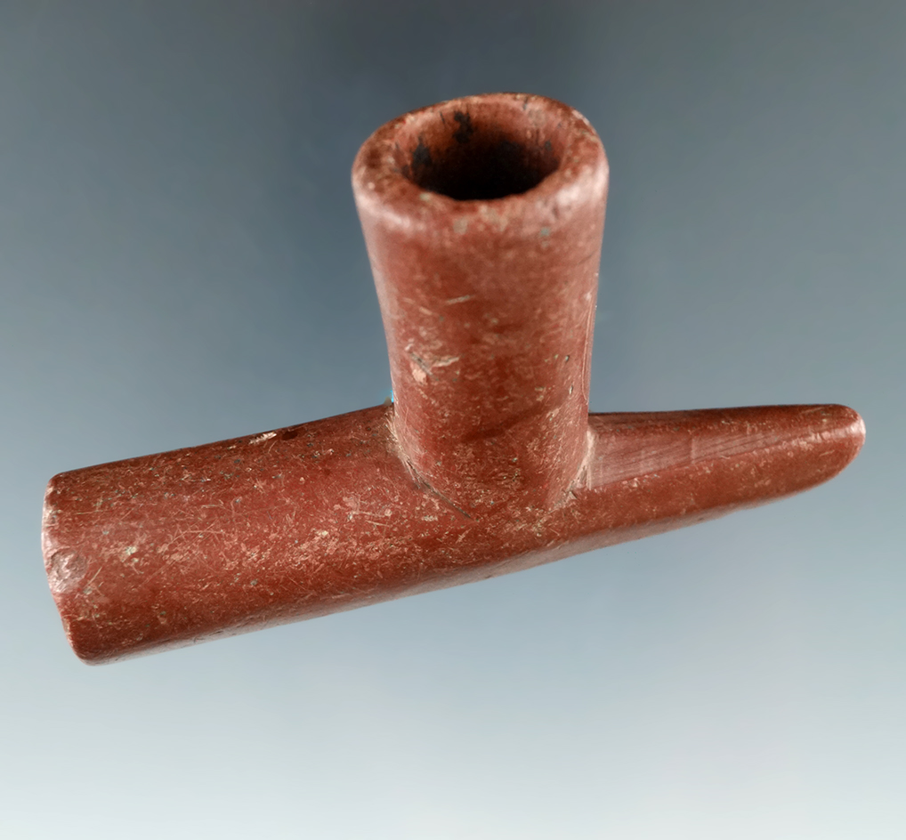 Well styled and heavily patinated 3" Catlinite Pipe found in Michigan.