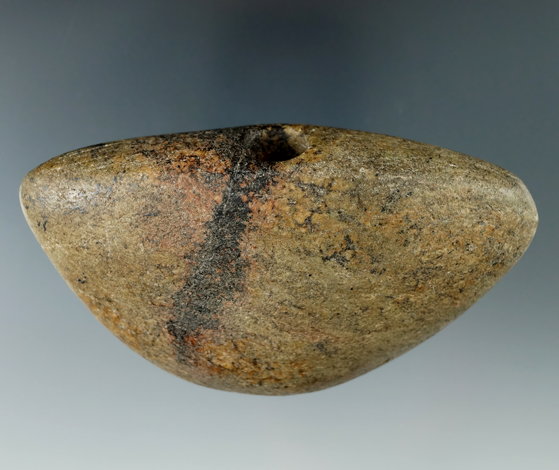 Exceptional 4 1/8" Heavily patinated Bannerstone - attractive chlorite - Richland Co., Ohio.