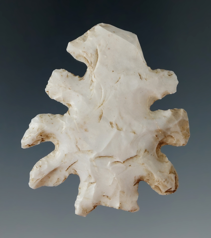 Very unique 2 1/16" Burlington Chert Eccentric found in Missouri. Comes with a Bennett COA.