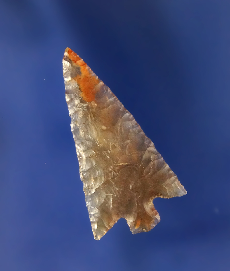 Rabbit Island Arrowhead - beautiful Moss Agate, 1 1/4” L. Cascade Locks area by Ron Butler.