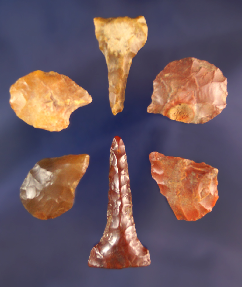 Set of assorted Drills and Perforators found near the Coeur d' Alene River, Idaho., largest is 1 5/8