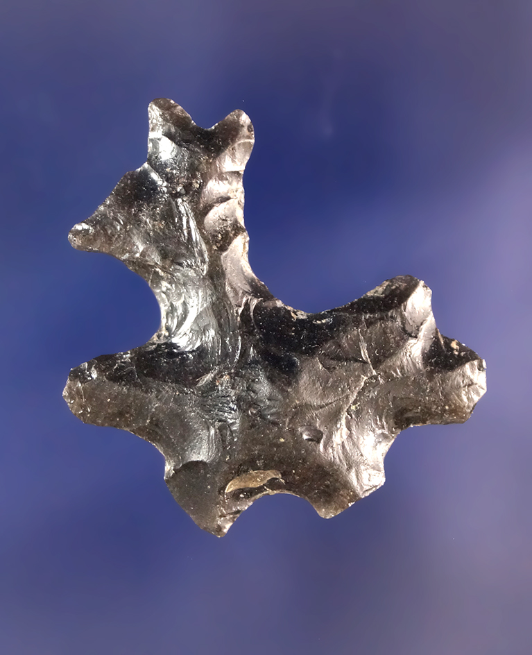 Obsidian Chipped Eccentric. Radical Form with 7 projections found near the Ohbe site.