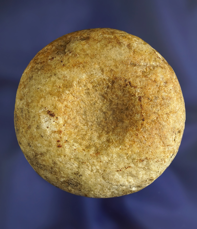 2 7/8" double cupped Quartz Discoidal - Hardin Co., Tennessee in the 1970s. Dickey COA.