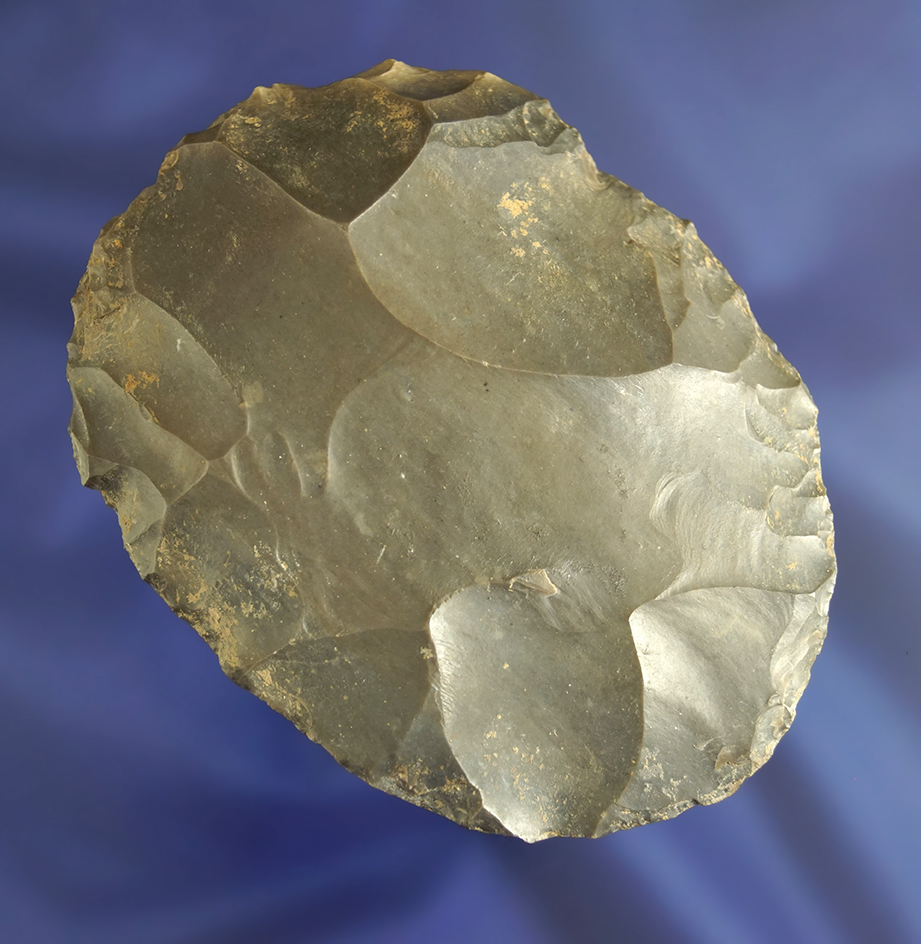 Crib Mound!  3 11/16" Hornstone Cache Blade found at the Crib Mound by Art Gerber - Signed.