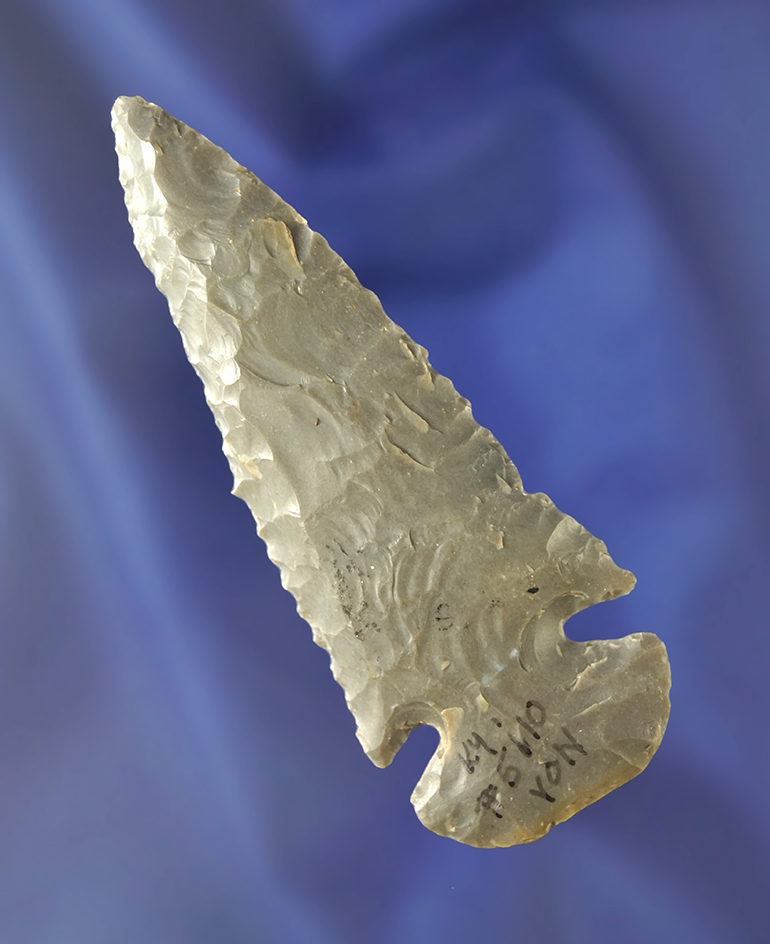 3 7/16" Hornstone Dovetail found in Crawford Co., Indiana. Ex. Von Hilliard. Dickey COA.