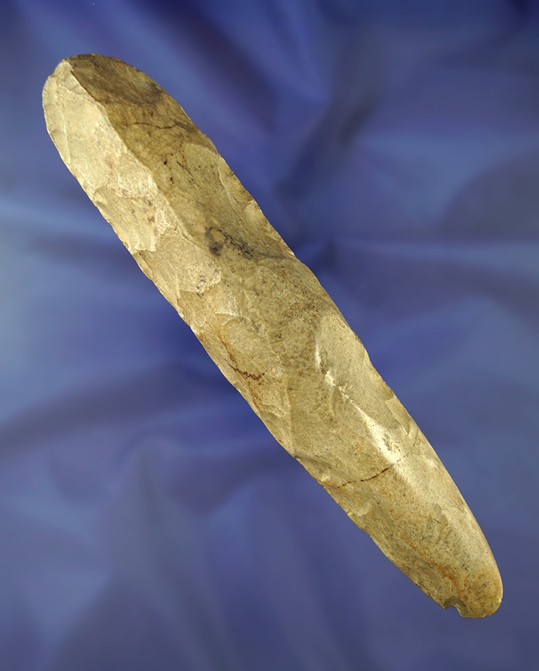 7 1/4" well styled Mississippian Adze - Illinois made from Mill Creek chert. Dickey COA.