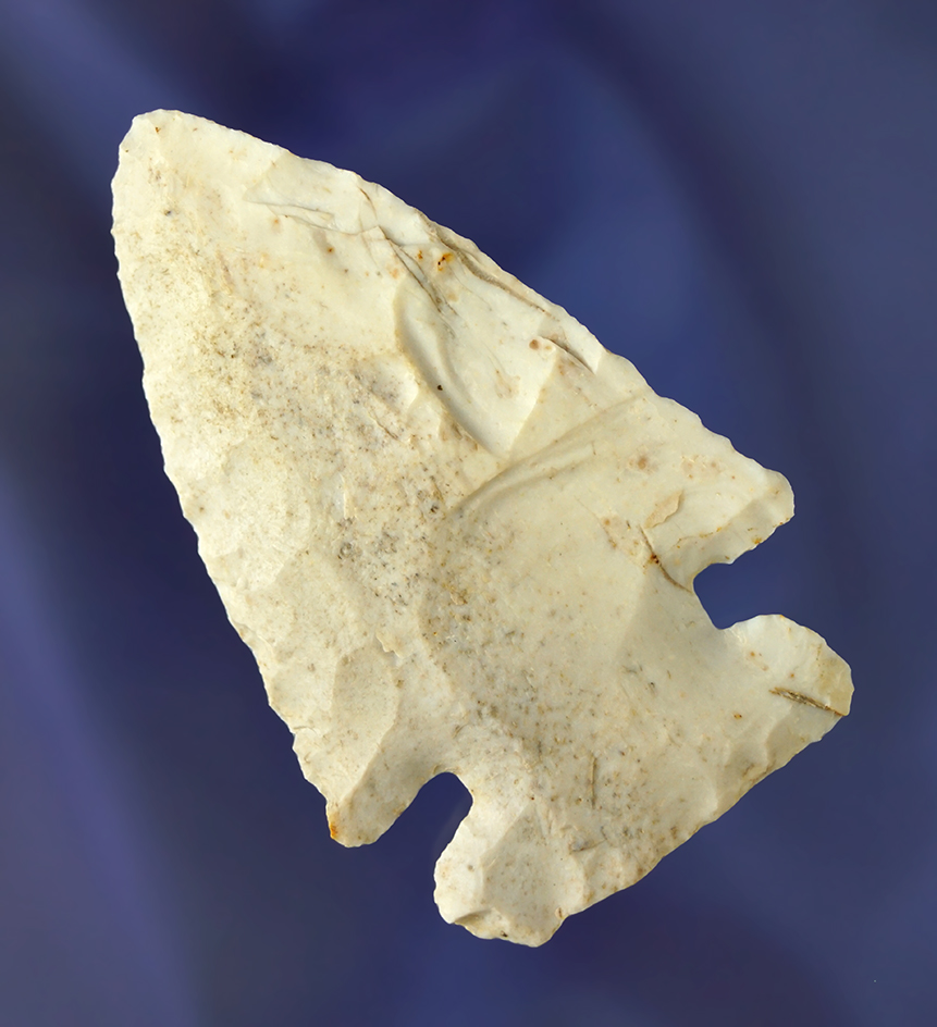 3" Archaic Thebes Bevel made from Burlington found in Madison Co., Illinois.