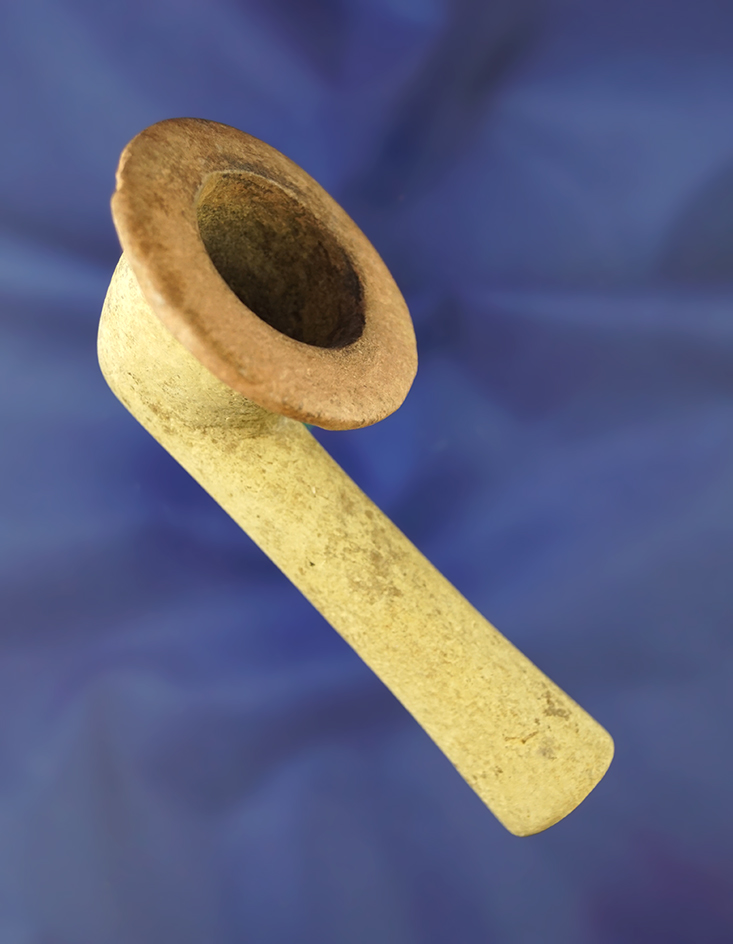 4 1/8" flared rim Pipe found in Polk Co., TN - Some restoration to the bowl area. Dickey COA.