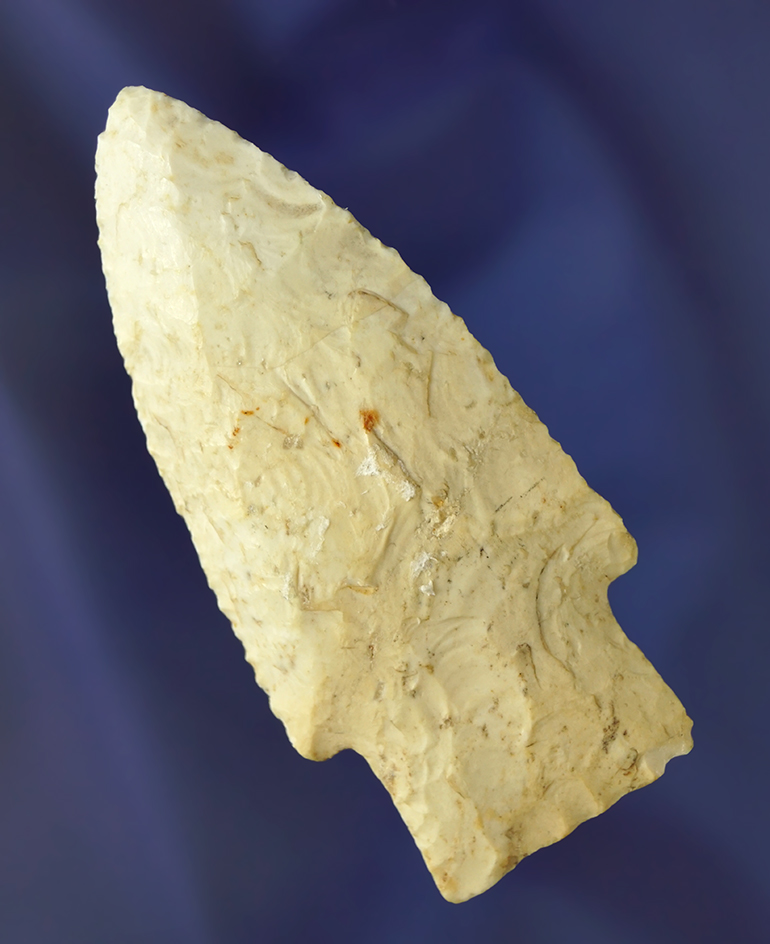 3 1/8" classic styled beveled Hardin with nice mineral deposits on surface Logan Co., Illinois.