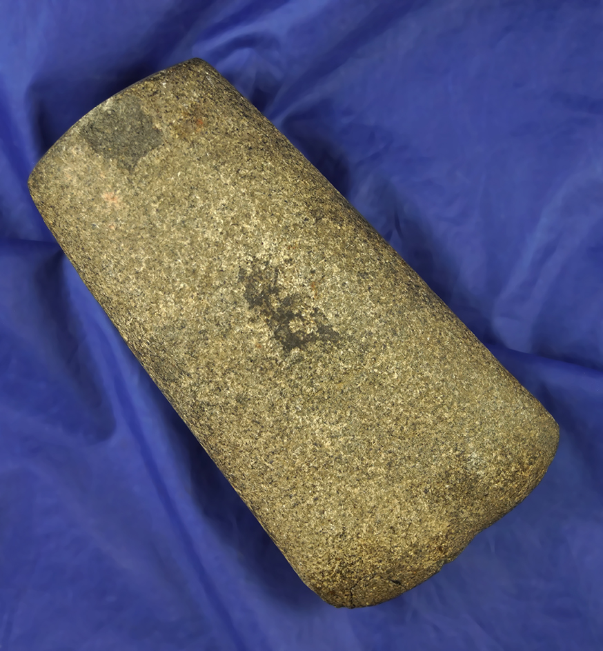 6" long heavily patinated Celt found in Ohio with one chip to the bit area that has been glued.